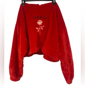 forever 21 “over it” cropped hoodie 🍒